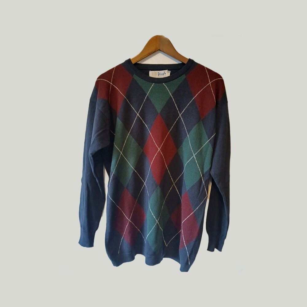 PRINGLE OF SCOTLAND - Vtg argyle wool sweater - Sz M